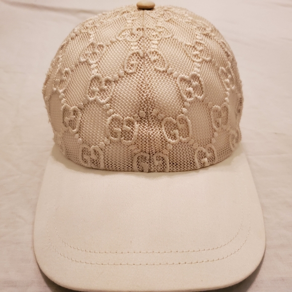 Auth Gucci Lace Embroidered Baseball Hat Size L - Picture 3 of 16